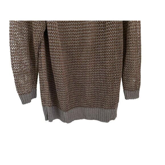 Farmers Market ICELAND Lightweight Knit Open-Weave Sweater With Ribbed Hem Cuffs - Picture 3 of 10